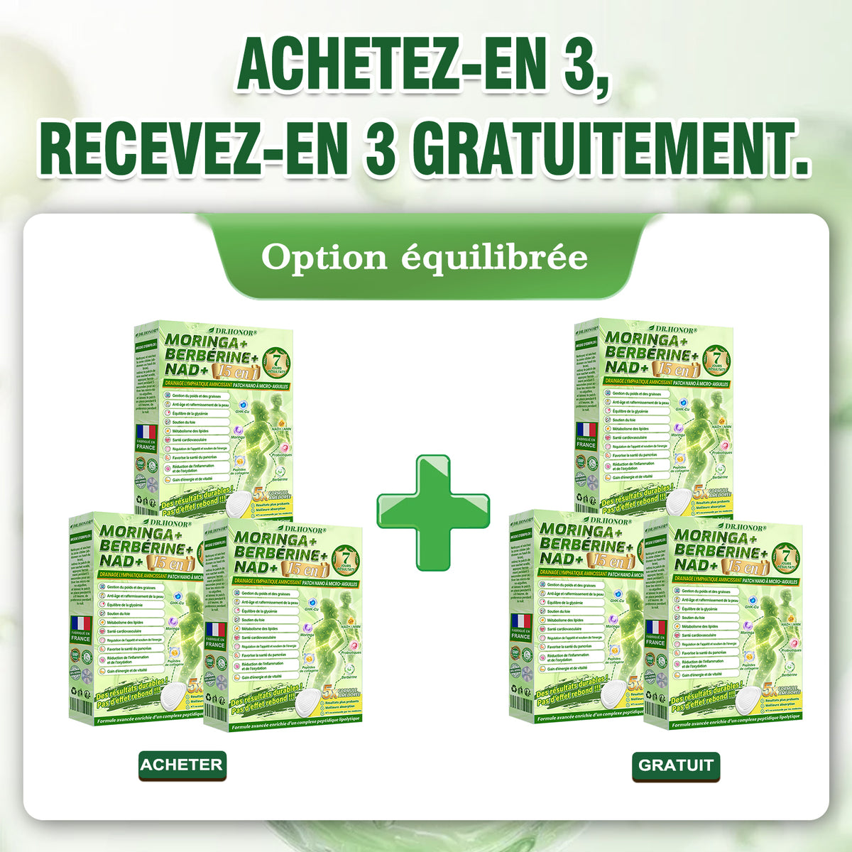 🎁 𝐃𝐑.𝐇𝐎𝐍𝐎𝐑® 🇫🇷 Profitez de 50 % de remise supplémentaire ! Patch minceur à nano-microaiguilles au moringa et à la berbérine. Prenez soin de votre silhouette avec une seule application par jour. Faites-vous plaisir !
