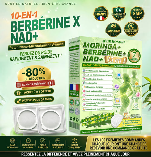 🎁 𝐃𝐑.𝐇𝐎𝐍𝐎𝐑® 🇫🇷 Profitez de 50 % de remise supplémentaire ! Patch minceur à nano-microaiguilles au moringa et à la berbérine. Prenez soin de votre silhouette avec une seule application par jour. Faites-vous plaisir !